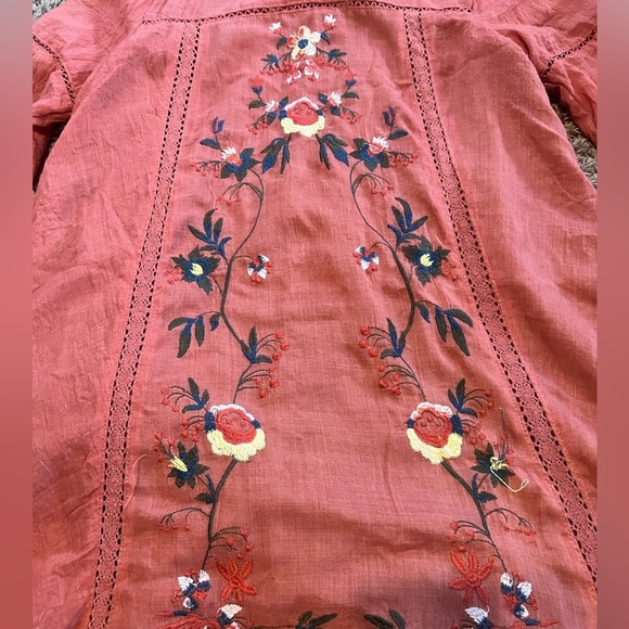 Women’s Burnt Orange Floral Embroidered Altard State Long sleeve extra small - Picture 2 of 7